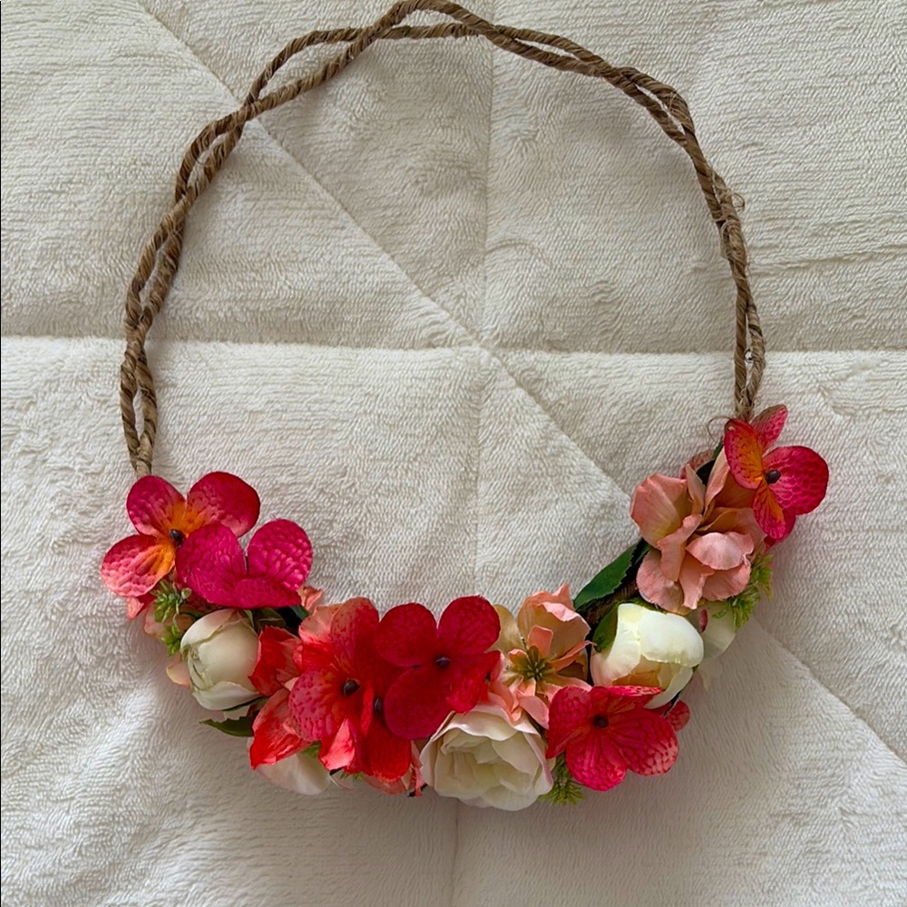 Floral Headband with Pink and White Flowers